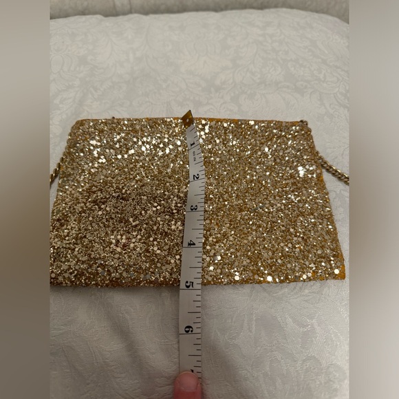 J. Crew Gold Small Full Sequin Crossbody Purse Wedding NYE Sparkly Glitter - Picture 5 of 7